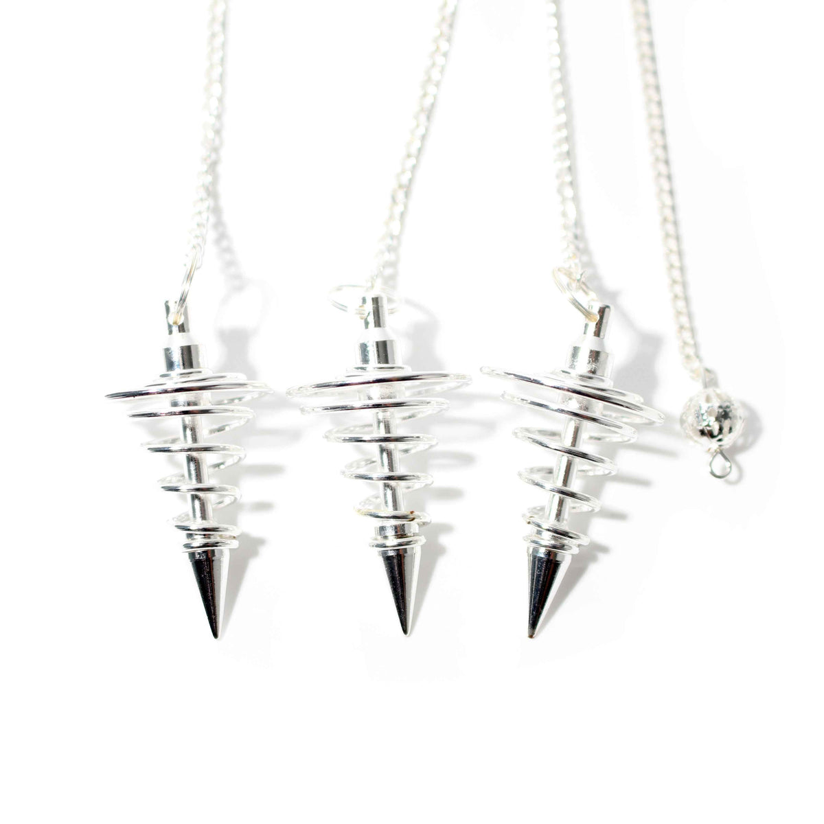 Silver Spiral Metal Pendulum - 3 Pack