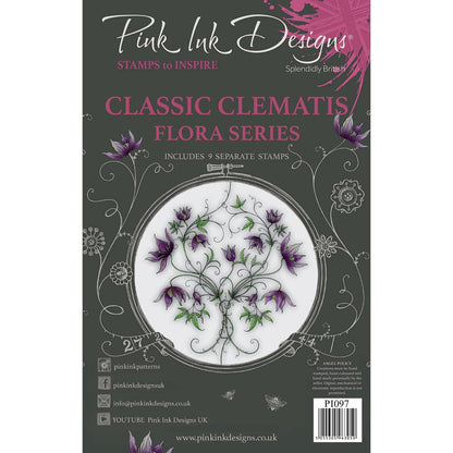 Pink Ink Designs Classic Clematis A5 Clear Stamp Set