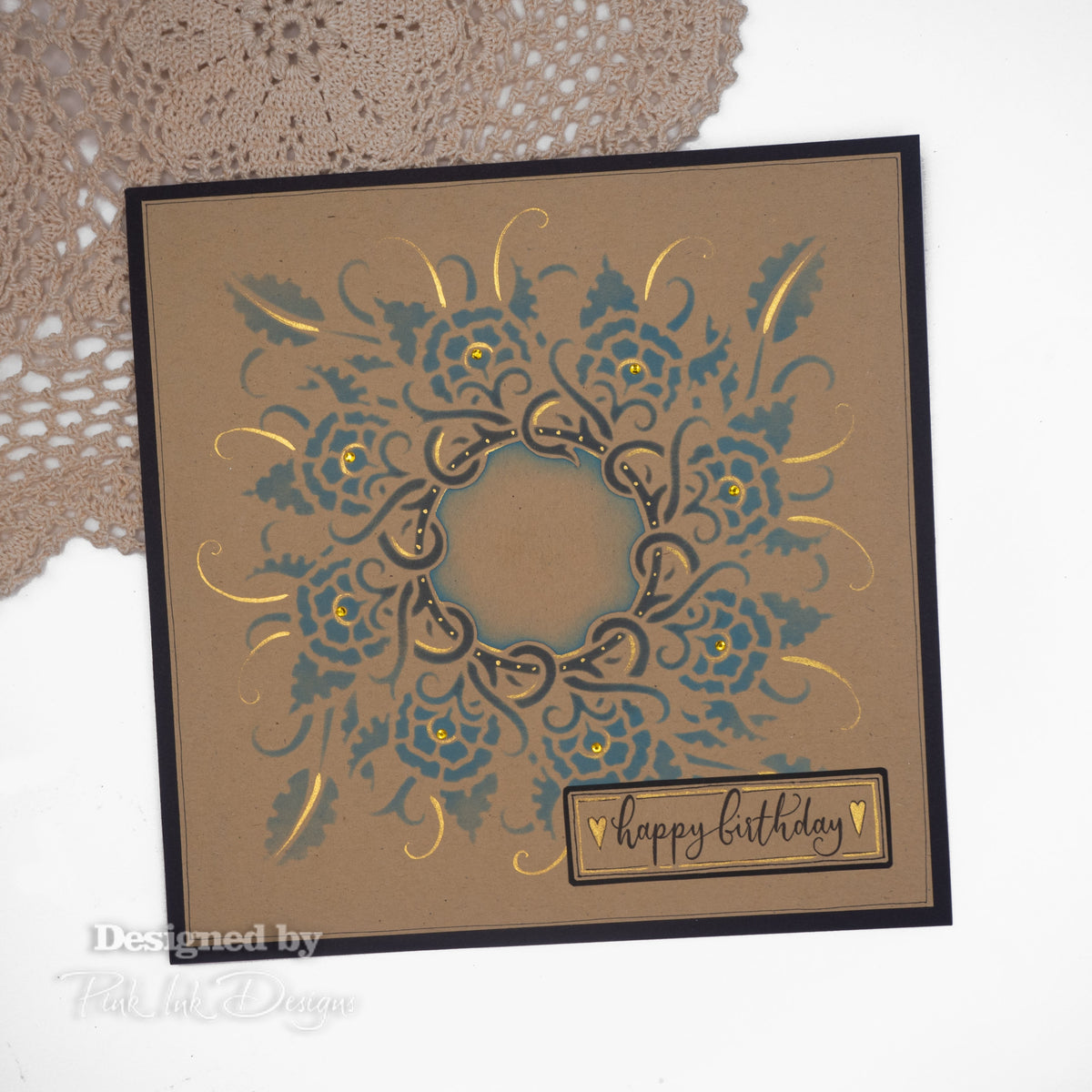 Pink Ink Designs Flowers & Vines 7 in x 7 in Stencil