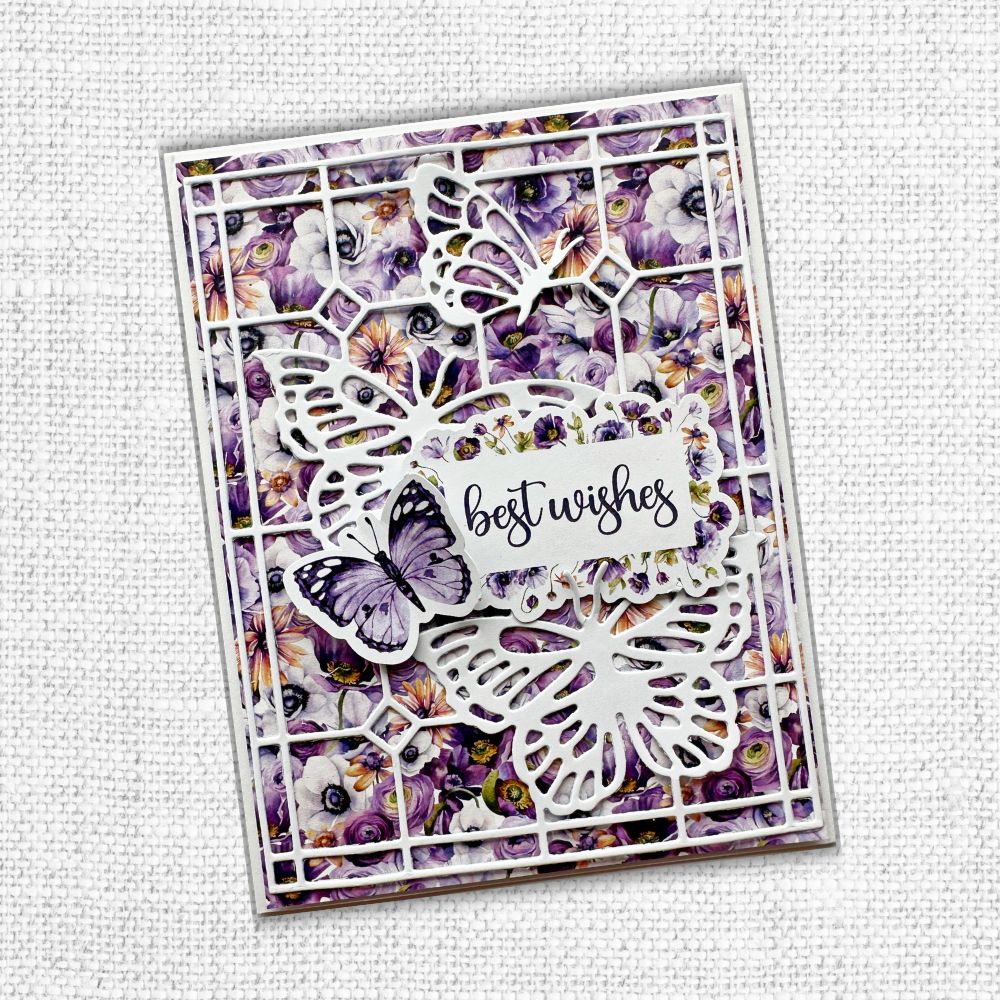 Alora Butterfly Stained Glass Coverplate Metal Die 31617