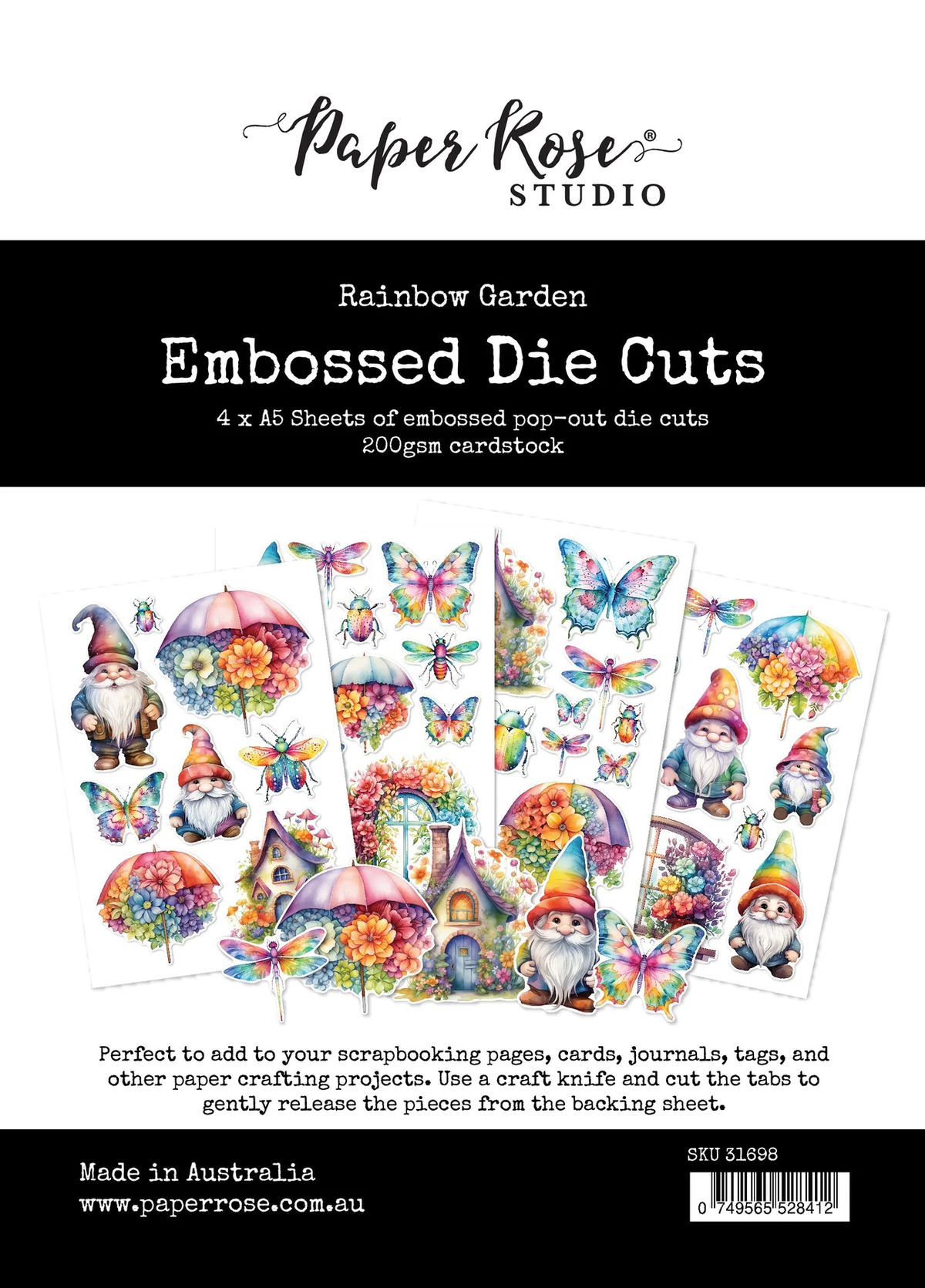 Rainbow Garden Embossed Die Cuts 31698
