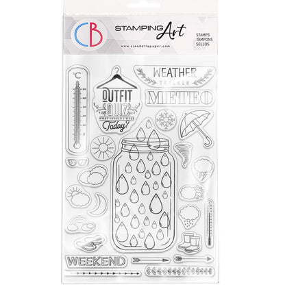 Ciao Bella Clear Stamp Set 6"x8" BuJo Weather