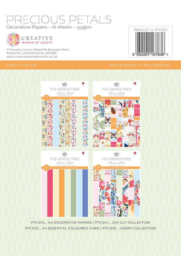 The Paper Tree Precious Petals A4 Backing Papers