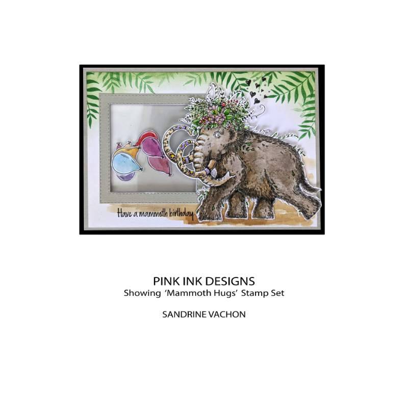 Pink Ink Designs Mammoth Hugs 6 in x 8 in Clear Stamp Set