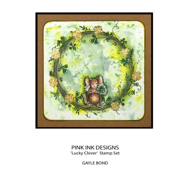 Pink Ink Designs Lucky Clover 6 in x 8 in Clear Stamp Set