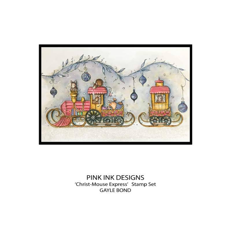 Pink Ink Designs Christ-Mouse Express 6 in x 8 in Clear Stamp Set