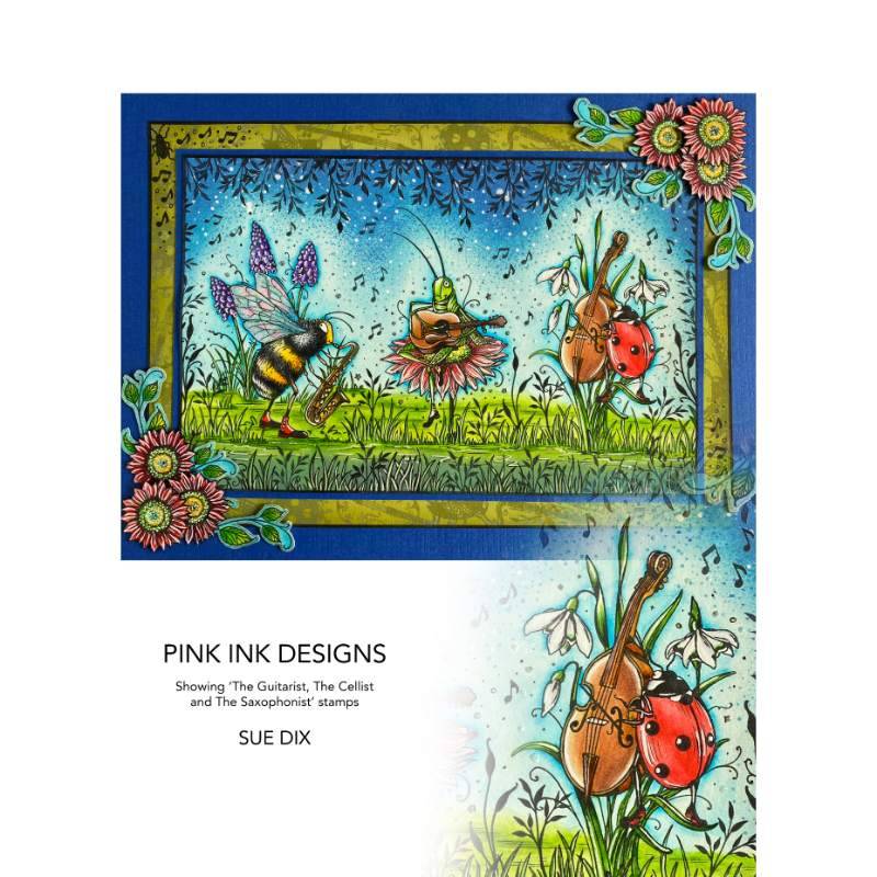 Pink Ink Designs The Cellist A6 Clear Stamp Set