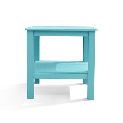 Polymer Outdoor End Table with Shelf - AURABAGS SHOP