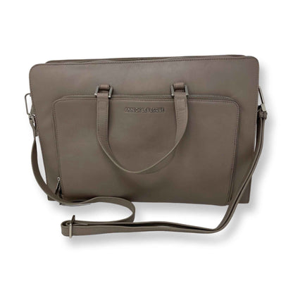 Sac pour Ordinateur Portable en Cuir Taupe | Elizabeth