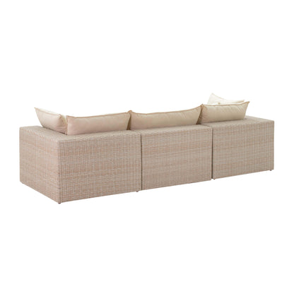 Sunbay Outdoor Natural Wicker Armless & Corner Chairs - Beige