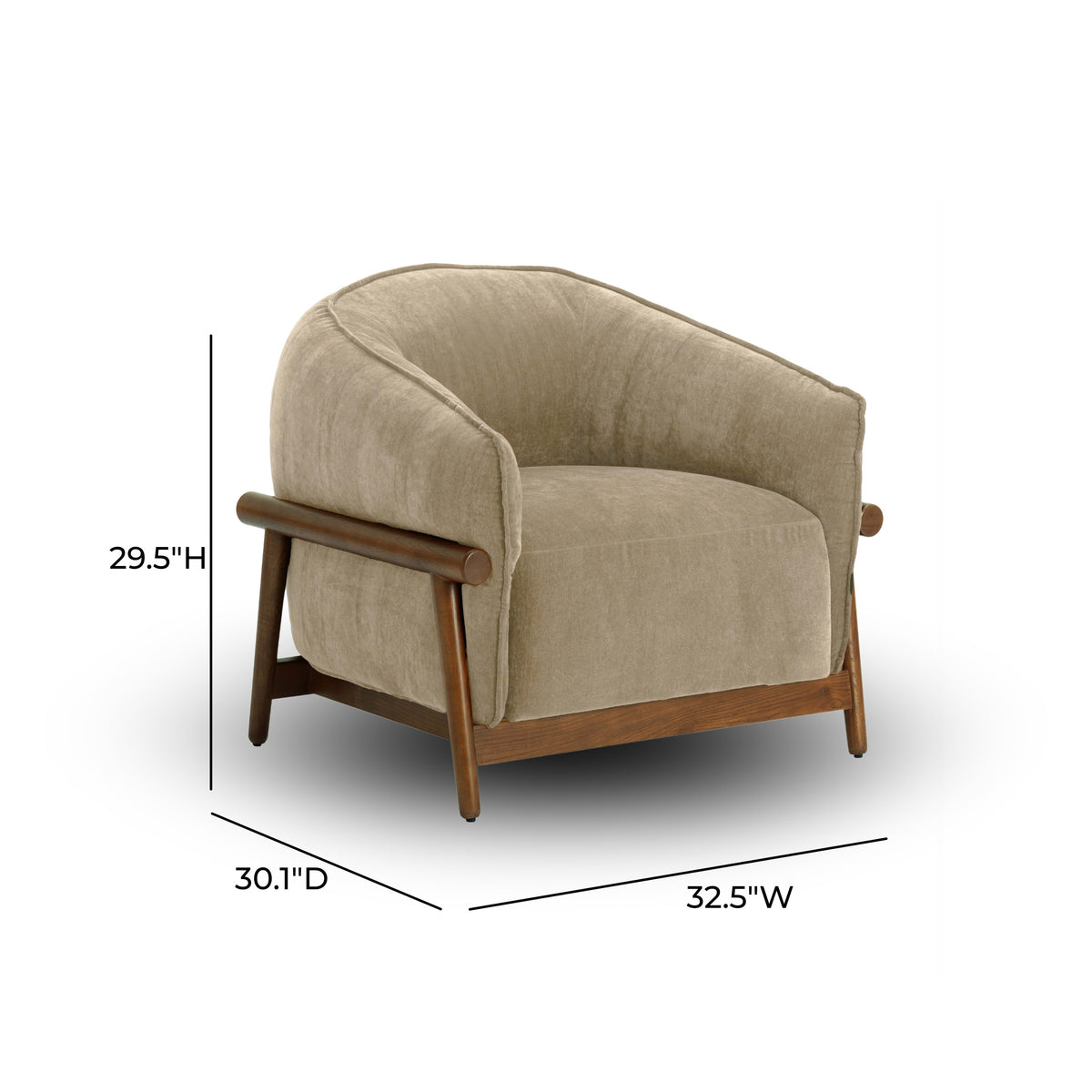 Brian Upcycled Chenille Luxury Accent Chair - Multiple Color Options