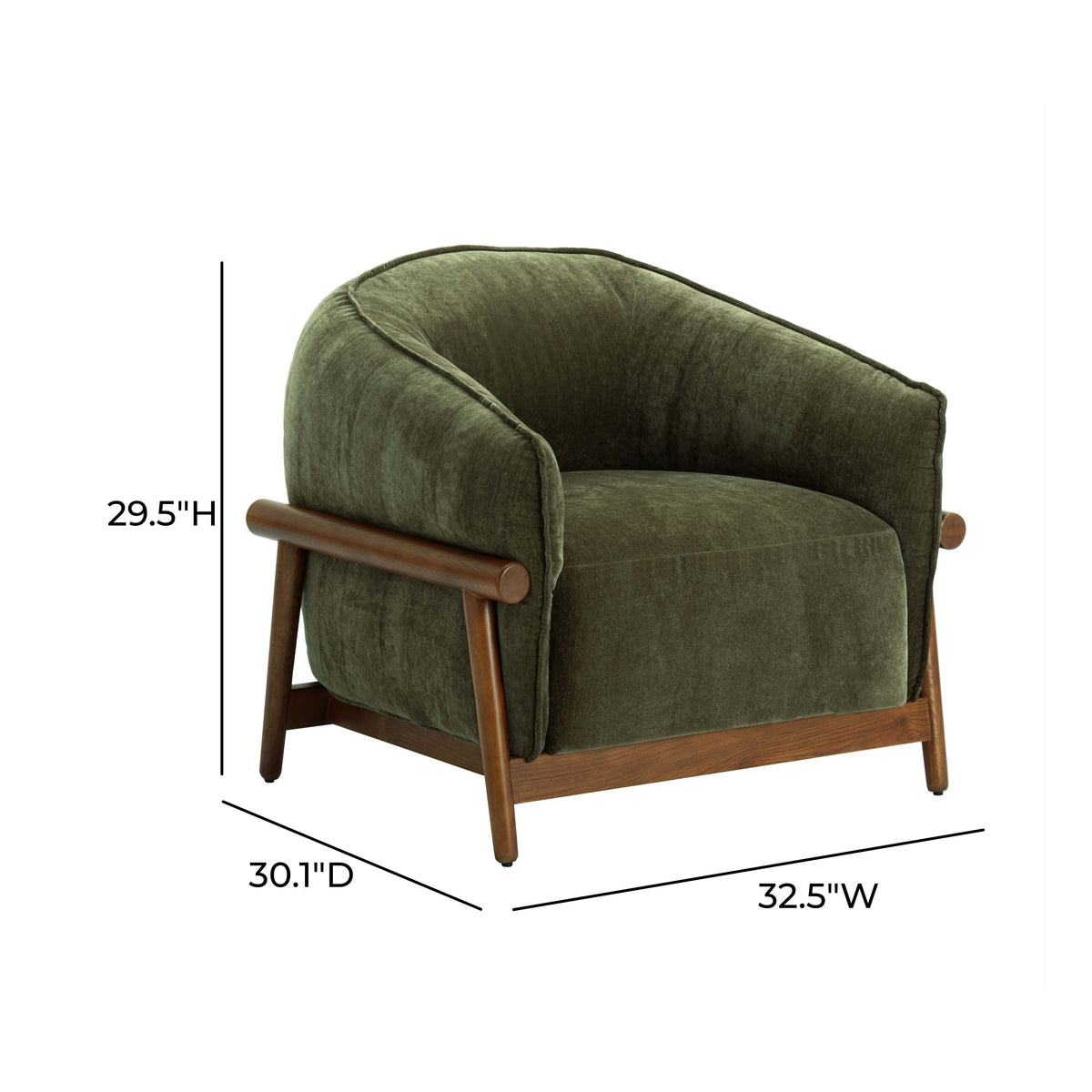 Brian Upcycled Chenille Luxury Accent Chair - Multiple Color Options