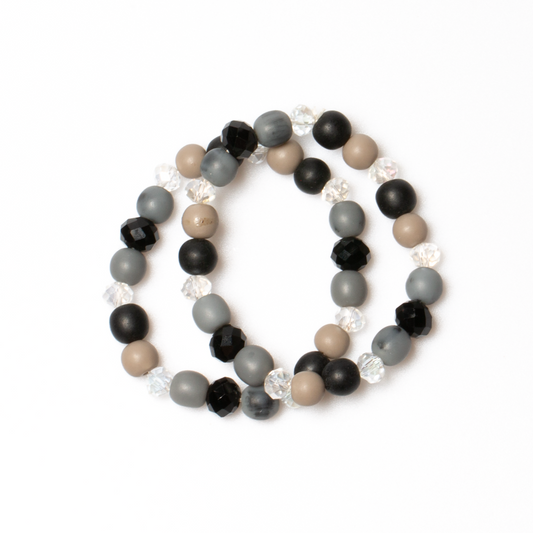 Beaded Elasticated Bracelet - Set of 2