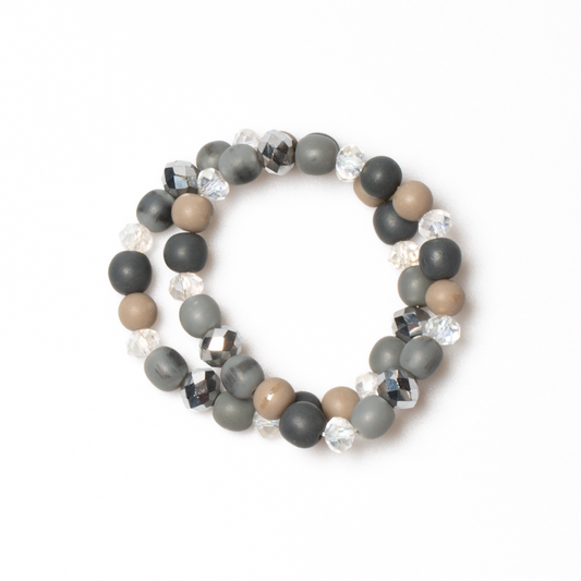 Beaded Elasticated Bracelet - Set of 2