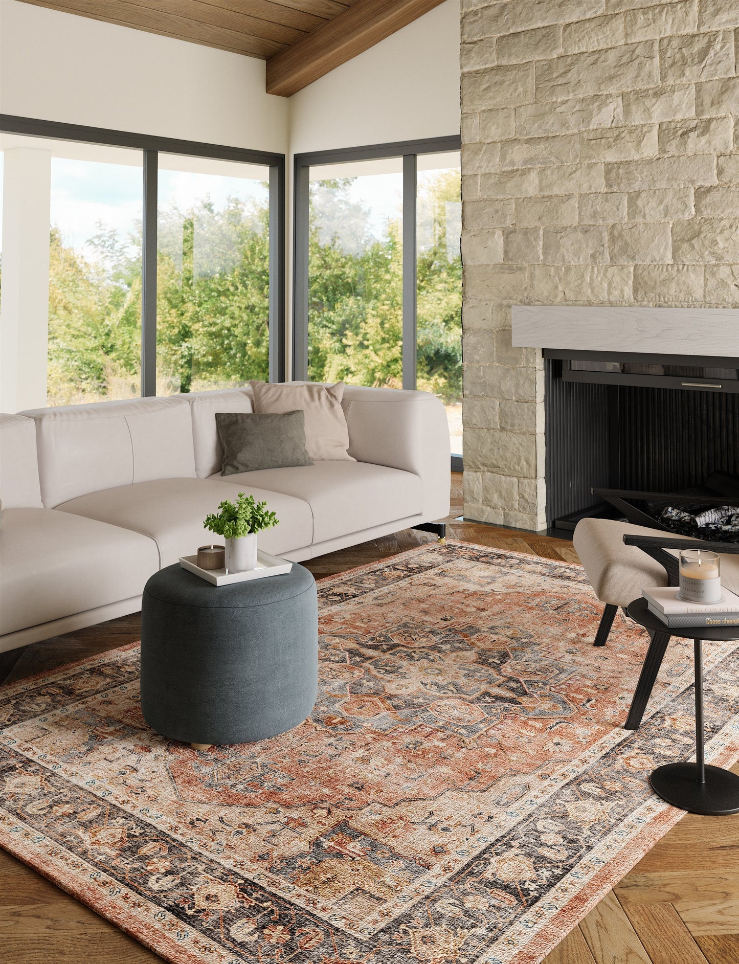 Riverra Terracotta Black Teppich