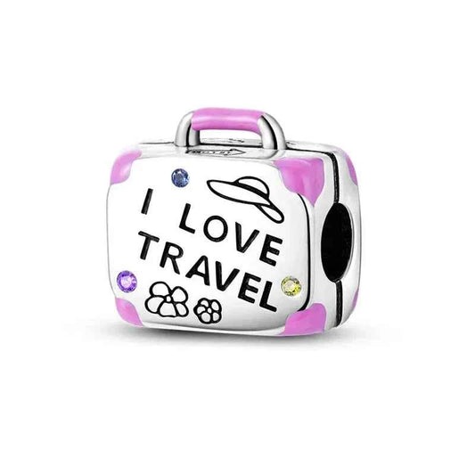 Wanderlust Vibes Sterling Silver Suitcase Charm