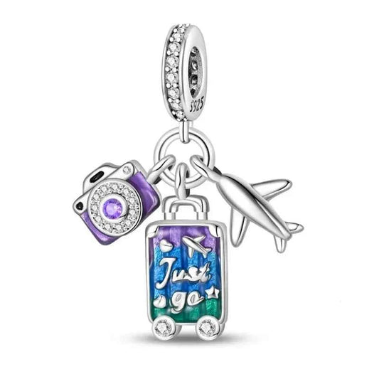 Adventure Awaits Sterling Silver Travel Charm