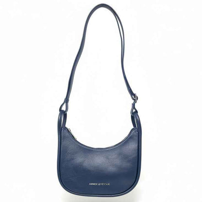 Petit sac à bandoulière en cuir bleu marine | Sabrina