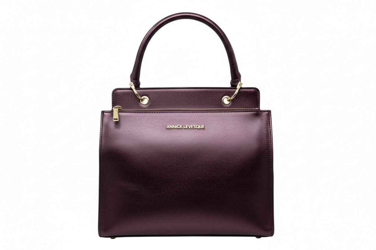 Sac à Main en Cuir Véritable Aubergine - Chloé