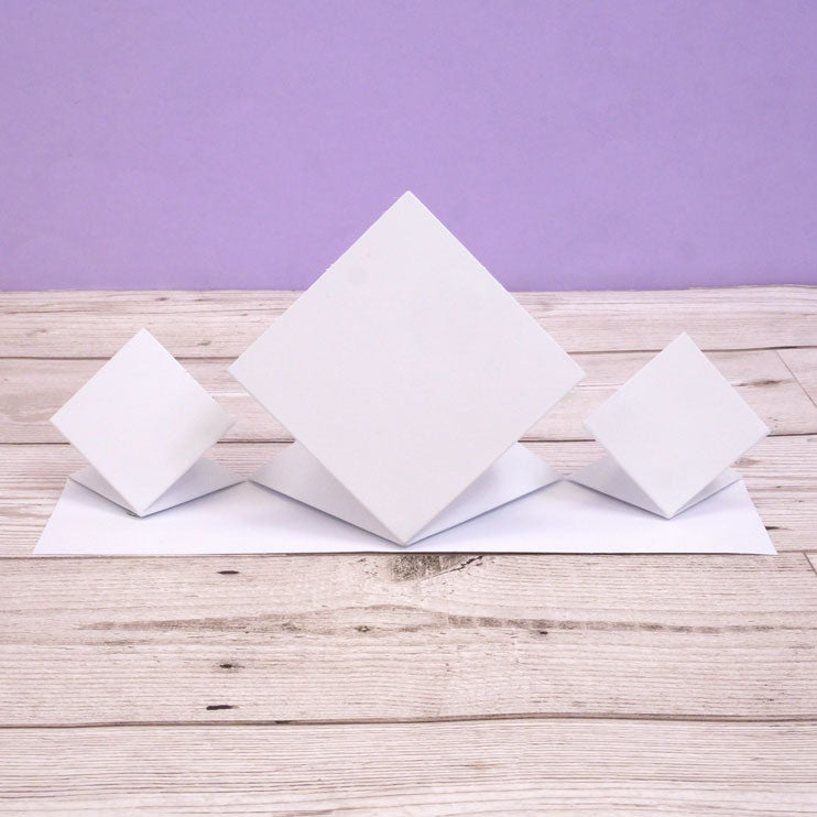 Luxury Shaped Card Blanks & Envelopes - Triple Diamond Easel