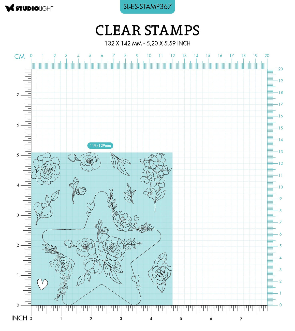 SL Clear Stamp Big Star Essentials 119x129x3mm 11 PC nr.367