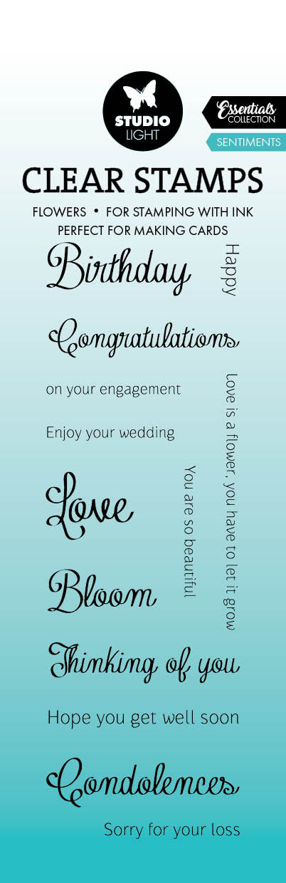 SL Clear Stamp Sentiments Essentials 46,2x142x3mm 13 PC nr.589