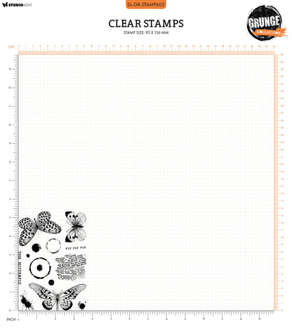 SL Clear Stamp The Butterflies Grunge Collection 14 PC