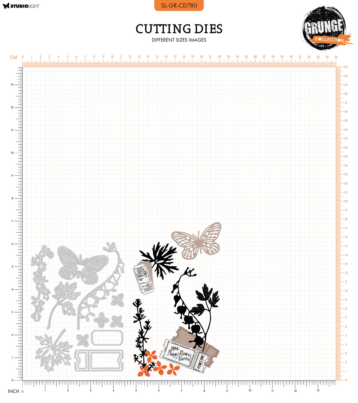 SL Cutting Die Botanical Elements Grunge Collection 13 PC