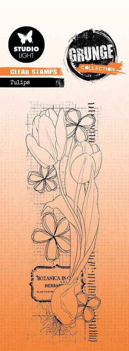 SL Clear Stamp Tulips Grunge Collection 45x140x3mm 1 PC nr.394