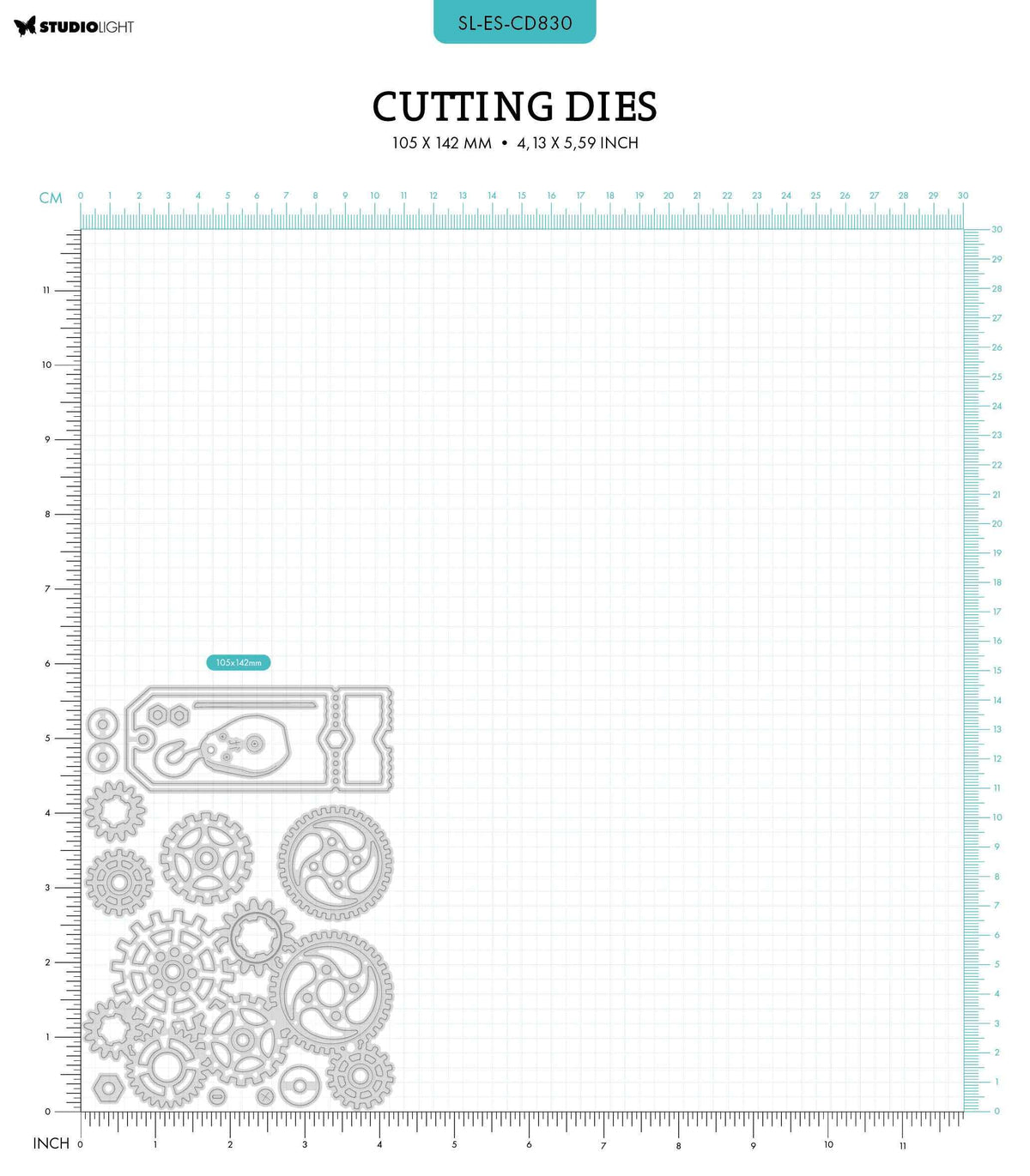 SL Cutting Dies Gears & Ticket Gearhead's Workshop 9 PC