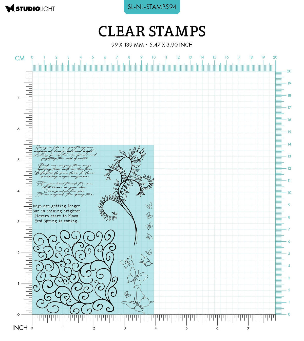 SL Clear Stamps Background Stamps Nature Lover 99x139x3mm 6 PC nr.594