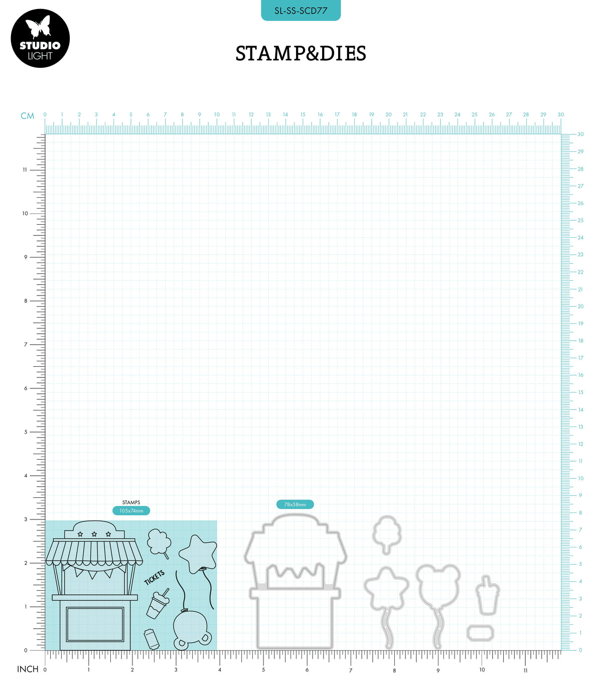 SL Stamp & Die Theme Park Sweet Stories 14 PC