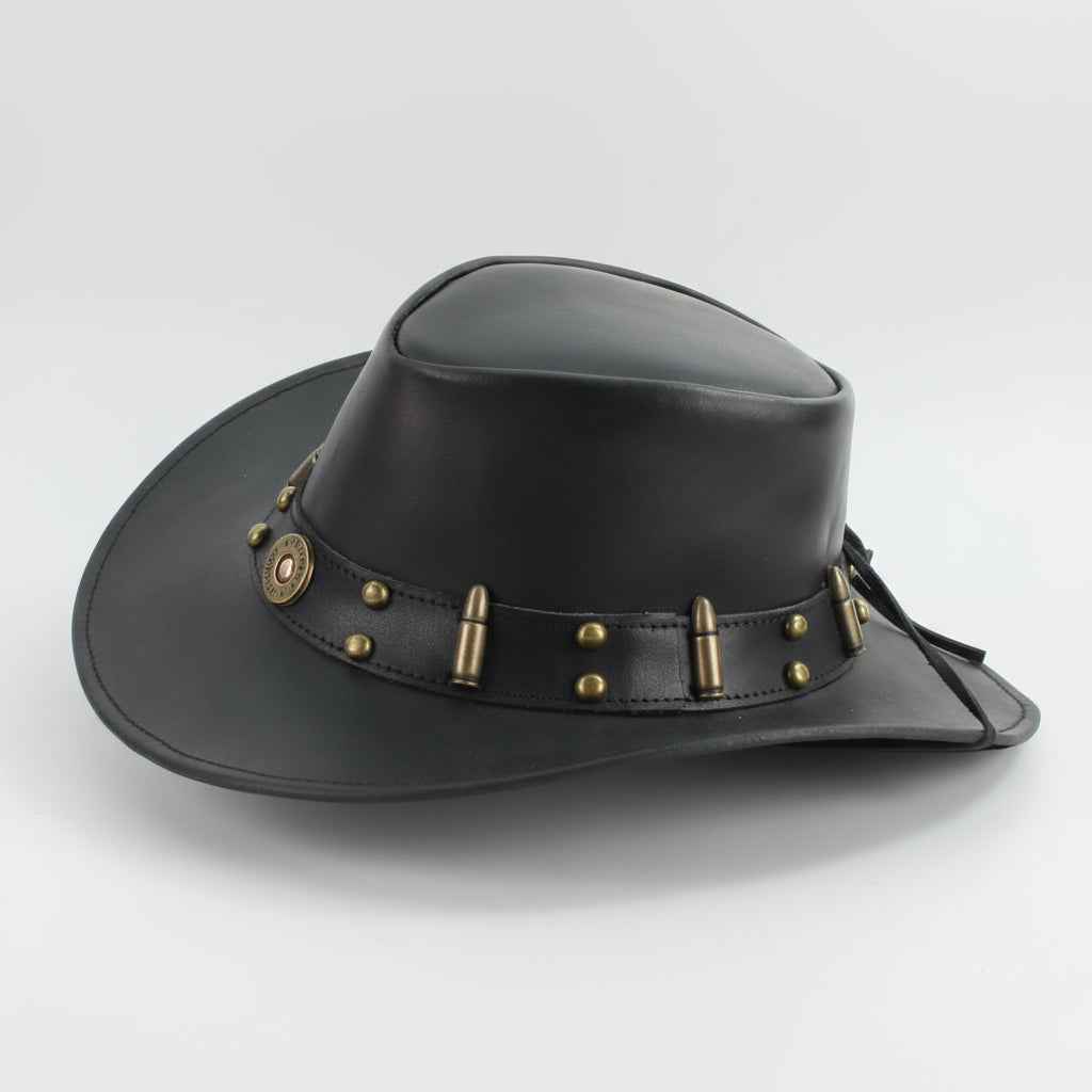 Shapeable Cowboy Hat with 12 Gauge Bullet Slice & Embellishments