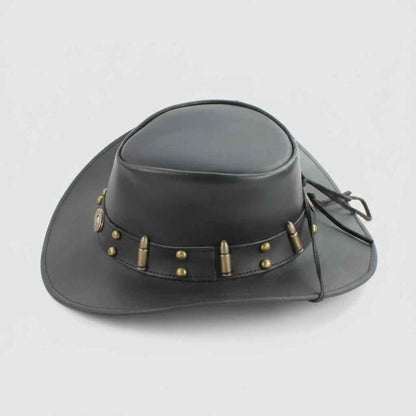 Shapeable Cowboy Hat with 12 Gauge Bullet Slice & Embellishments