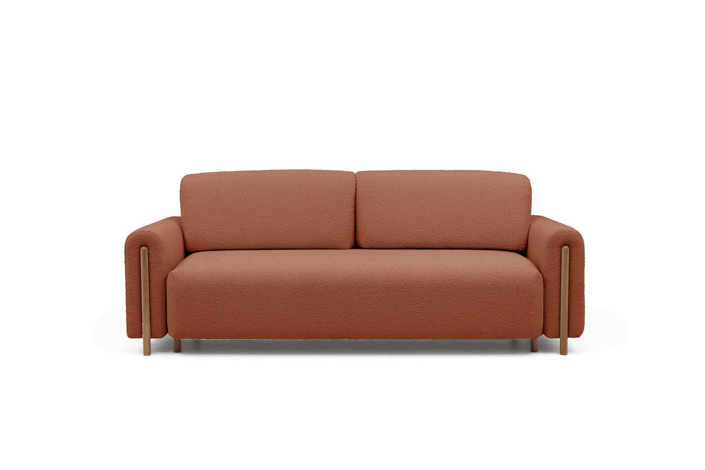Arcadova 3 Seater Storage Sleeper Sofa - Rust Brown