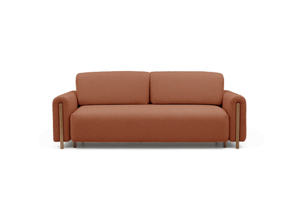 Arcadova 3 Seater Storage Sleeper Sofa - Rust Brown