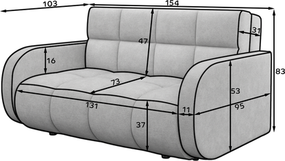 Deverio 3 Seater Condo Size Storage Sleeper Sofa - Navy Blue