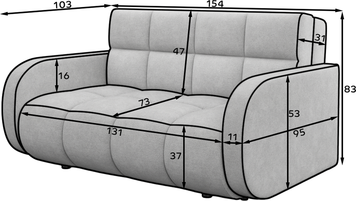 Deverio 3 Seater Condo Size Storage Sleeper Sofa - Mocha Brown