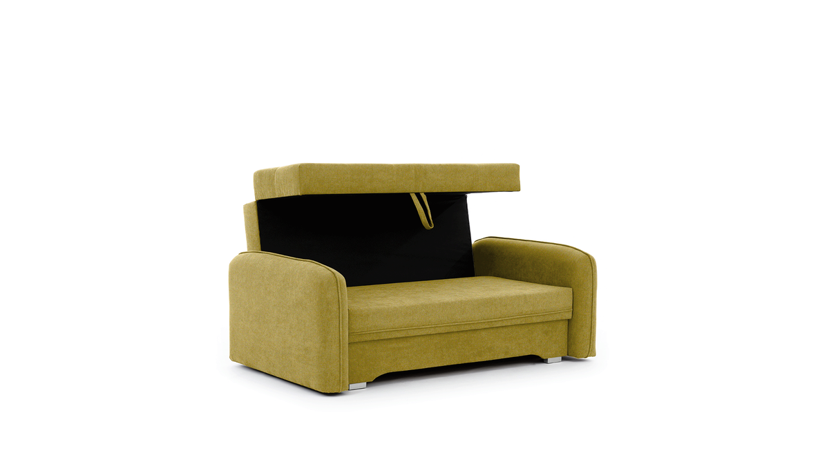 Laine Condo Style 2 Seater Storage Sleeper Sofa - Mustard