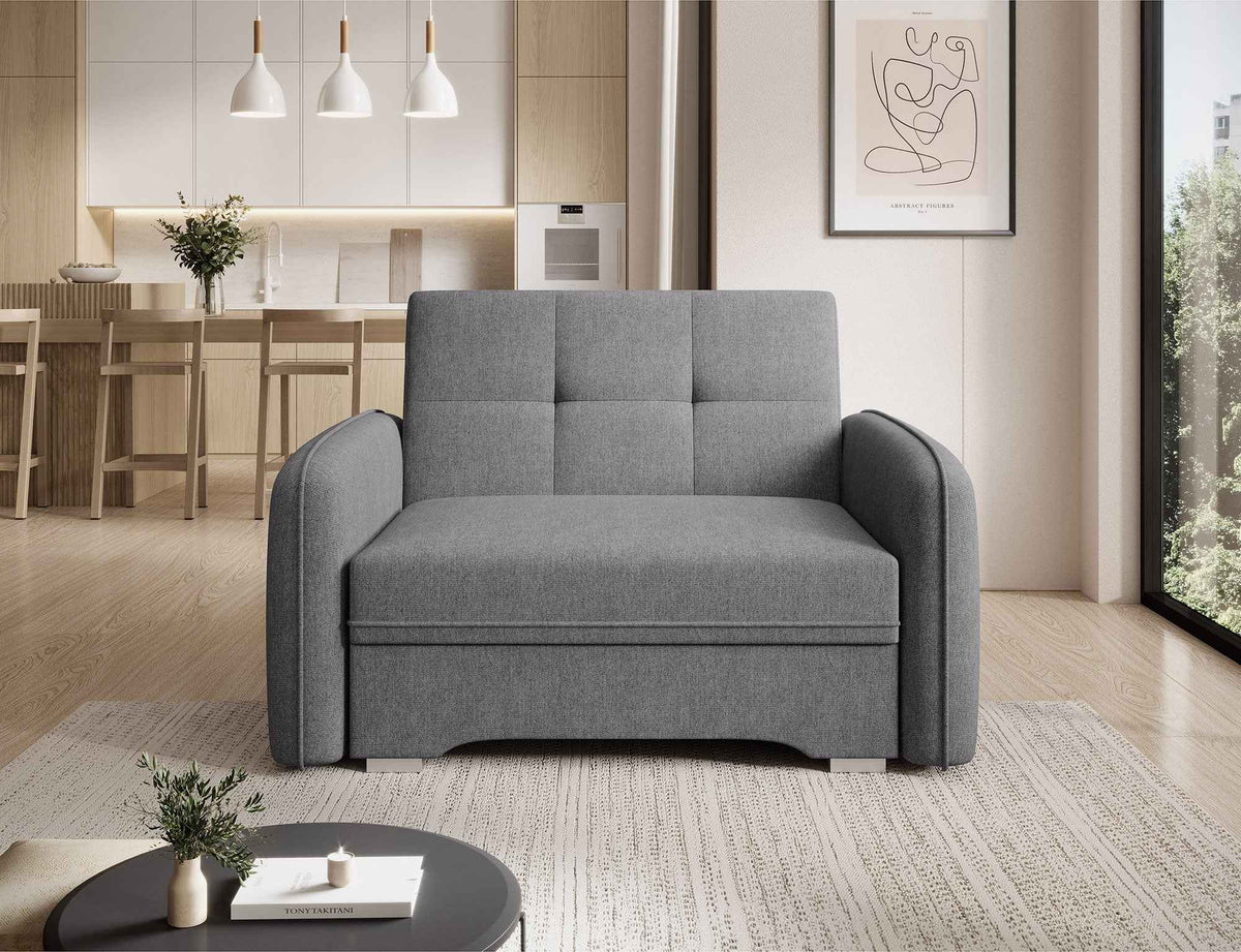 Laine Condo Style 1 Seater Storage Sleeper Sofa - Medium Grey