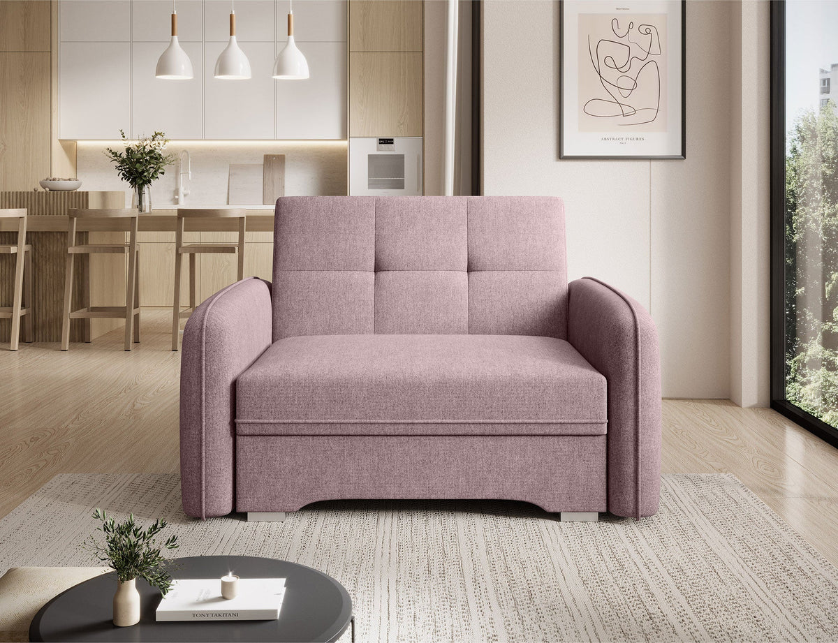 Laine Condo Style 1 Seater Storage Sleeper Sofa - Blush
