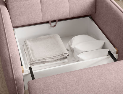 Laine Condo Style 1 Seater Storage Sleeper Sofa - Blush