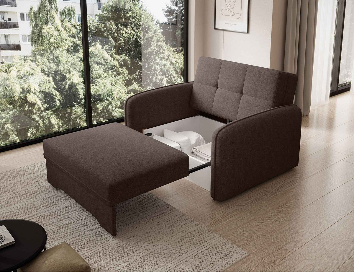 Laine Condo Style 1 Seater Storage Sleeper Sofa - Brown