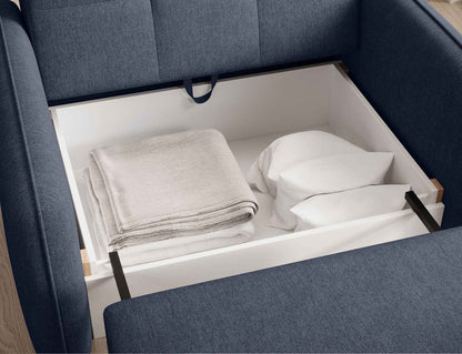 Laine Condo Style 1 Seater Storage Sleeper Sofa - Navy Blue