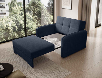 Laine Condo Style 1 Seater Storage Sleeper Sofa - Navy Blue