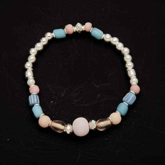 Beaded Bracelet In Silver Plate