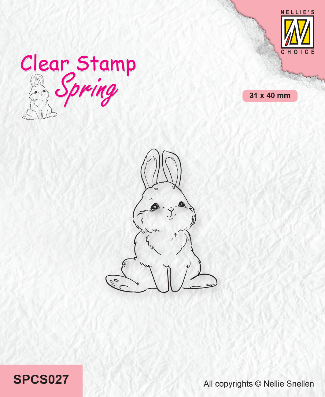 Nellie's Choice Clear Stamp Spring - Cute Rabbit-2