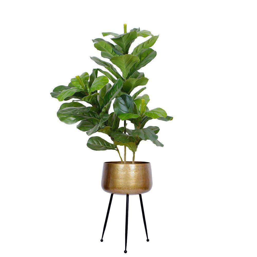 Sara – Messing-Pflanzgefäß mit schwarzen Beinen