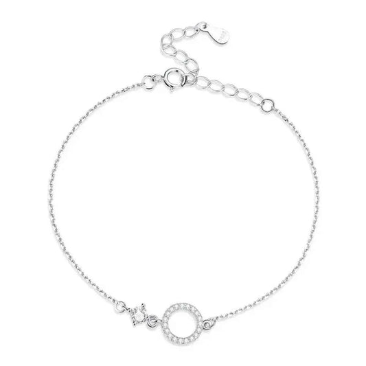 925 Sterling Silver Ring Chain Bracelet