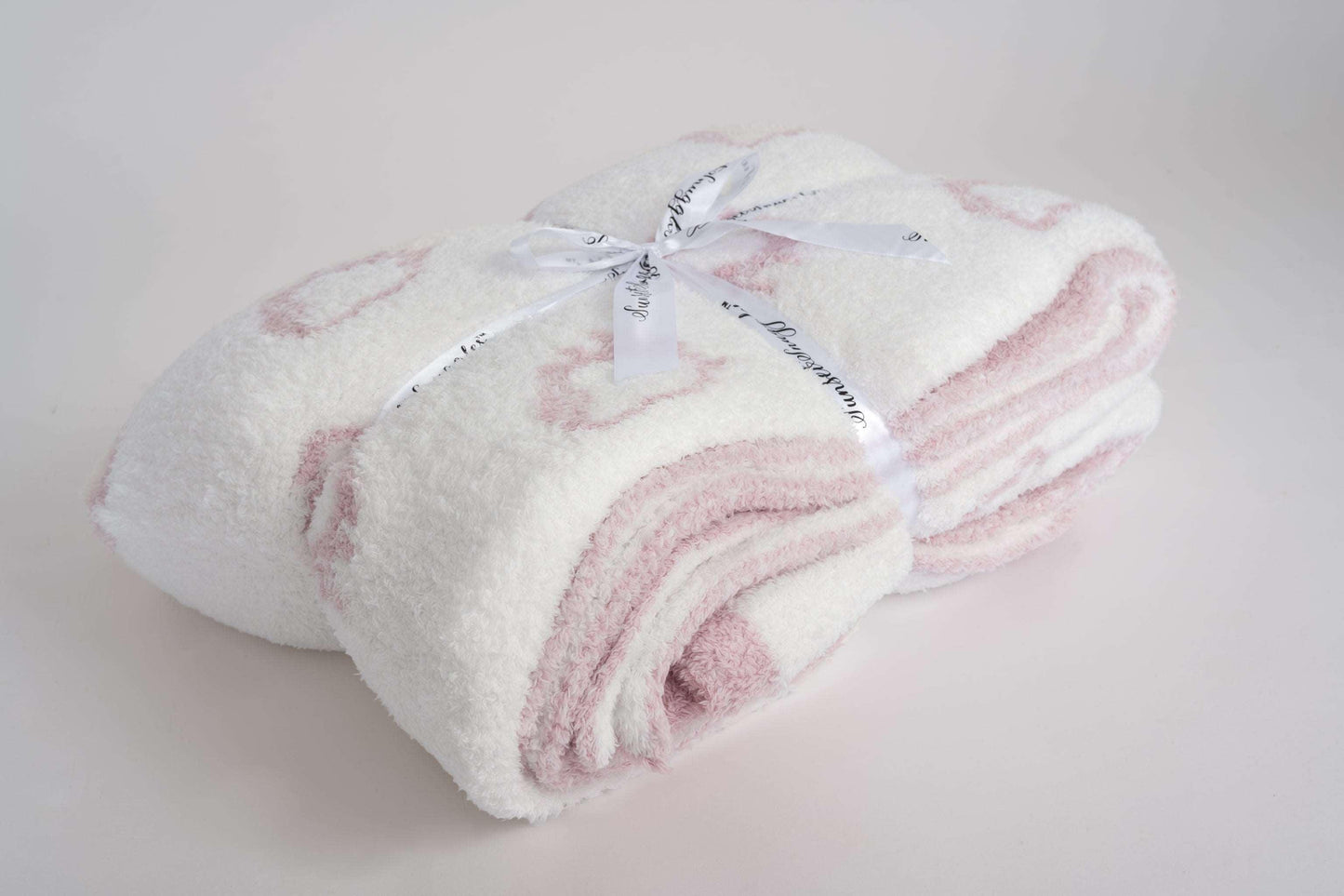 Rose Pink & White Strawberry Milkshake Extended Throw Blanket